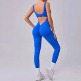 Seamless Yoga Jumpsuits Sports Fitness Hip-lifting Hollow Beauty Back One-piece Workout Running Gym Leggings Bodysuits for Women