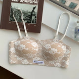 MOYISU Parisian Lace Bra Women Strapless Summer Push Up Small Bust Multiway Wear Bandeau Bralette UK Ship Fashion Top Bestseller