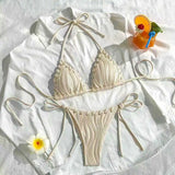 2026 Triangle String Bikinis Women Swimwear Female Sexy Swimsuit Solid Bathers Bathing Swimming Swim Suit Beachwear
