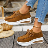 Red Chunky Platform Sneakers Women Comfortable Non Slip Thick Sole Casual Shoes Woman Plus Size 43 Lace Up Sport Shoes Female