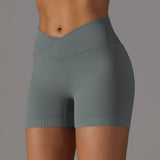 Summer V-waist peach hip lifting tight fitting three part pants, high waist yoga shorts, running speed drying seamless yoga pant