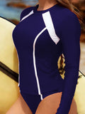 2026 Long Sleeves Slim Swimsuit Women 2 Pieces Solid Swimwear Female Rush Guard Bathing Swimming Swim Surf Suit Beachwear XXL