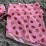 New With Sarong Printed Halter Bikini Female Swimsuit Women Swimwear Three-Pieces Bikini Set Bather Bathing Suit Swim Lady V4156