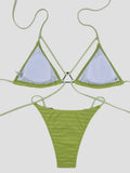 Sexy Wrinkled Halter High Cut Bikini Female Swimsuit Women Swimwear Two-pieces Bikini set Hollow Out Bather Bathing Suit Swim