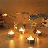 Rotating Carrousel Tea Light Candle Holder For Home Room Decor Holiday Light Centerpiece Gift for Kids Tea Candle Candlesticks