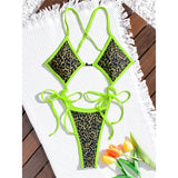 S - XL Leopard Extreme String Mini Micro Thong One Piece Swimsuit Women Swimwear Female Padded Bather Bathing Suit Swim K7067