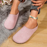 Spring Round Toe Cork Clogs Slippers for Women Outdoor Cork Footbed Flat Heels Mules Shoes Woman Plus Size Suede Slides Female