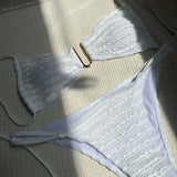 2026 Wrinkled U Ring Bandeau Bikini Women Swimwear Female Swimsuit Two-pieces Bikini Set Bather Pool Bathing Suit Swim Beachwear