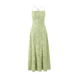 New Style Sexy Slim-fit High-waisted Dress With Back Straps Jacquard Over-the-knee Long Dress For Women Pure Desire Dress AWPU