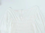 Foridol White Summer Linen Women Blouse Off Shoulder Lantern Sleeve Short Blouse Top 2025 Spring Smocked Pelpum Top New