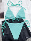 Halter Wrinkled Mini Micro Bikini Women Swimwear Female Swimsuit Two-pieces Bikini Set Brazilian Bather Bathing Suit Swim Lady