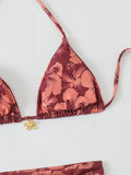 Halter Triangle String Bikinis 2026 Women Sexy Printed Swimsuit 3 Pieces Swimwear Female Bathers Bathing Swimming Swim Suit