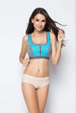 Sports Bra Women Front Zipper Double Inner Cup Push Up Patchwork Tops Female Yoga Fitness Shockproof Vest Sport Bras for Women