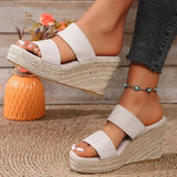 Chunky Wedge Heel Women's Sandals Summer 2025 Thick Platform Casual Sandles Woman Plus Size High Heeled Rome Sandalias Mujer 43