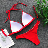2025 Halter Bra Cup Bikini Women Swimsuit Female Push Up Swimwear Two Pieces Bikini set Brazilian Bather Bathing Suit Swim Lady