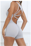 Padded Jumpsuit Sport Women Yoga Bodysuit Fitness Wear Gym Sportswear High Elastic Workout Running Clothes