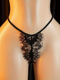 Front-tie Bra Half See-through Lingerie With Thong Set Women's Nightdress Bold Sexy Clothing Pajamas Tulle Open Bras Body Suit