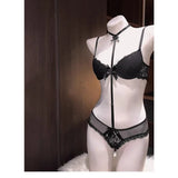 Just Want To Hang Neck Detachable Sexy Push-up Bra Set Careful with Cross Strap Inside The Machine Wear Lace Explosive Underwear