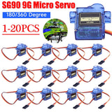 1-20pcs SG90 Servo motor micro 9g 180 360 degree mount SG90 kit without metal gear pro RC Car Toy Airplane Arduino  DIY