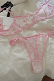 French Retro Lace Bra & Thong Set | Sexy Polka Dot Sheer Mesh Lingerie for Plus Size Big Bust, Ultra Thin MOYISU Panty TUSHY Set
