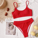 8 Colors Sexy Bikini Women Push Up Swimwear Swimsuit High Waist Solid Bikinis Set Bathing Suit Beach Bikini Female Bikinis Mujer