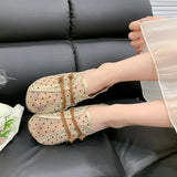 2026 Summer Mesh Breathable Polka Dot Single Shoes Women's Bow Mary Jane Shoes Soft Sole Non-slip Versatile