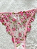 Sexy Sheer Lingerie Set Embroidery Transperant Pornostar Lenceria Sensual Mujer Seducive Conjunto Ropa Interior Set Intimo Lace