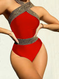 Women's Cross Strap Bandeau One-Piece Swimsuit Adjustable Tummy Control Fashionable Comfortable Swimwear for Various Body Types