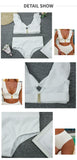 2026 New Sexy Bikini Women White Swimwear Swimsuit Ruffle V-neck Metal Buckle High Waist Beach Bikinis Set Bathing Suit Push Up