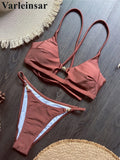 7 Colors New Cross Back Bikini Female Swimsuit Women Swimwear Two-pieces Bikini set High Leg Cut Bather Bathing Suit Swim V8252