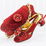 doershow  Italian Shoe and Bag Set New 2024 Women Shoes and Bag Set In Italy olive Italian Shoes with Matching Bag HMP1-16