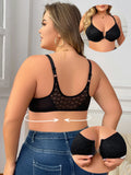 Women's Plus Size Underwear Front Button Half Cup Gathering Push Up Heart Lace Design Suitable For Voluptuous Women XL-XXXL 2498