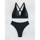 S - XL Cross Back Mini Micro Thong Bikini Female Swimsuit Women Swimwear Two-Pieces Bikini Set Bather Bathing Suit Swim V5022
