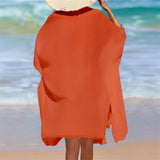 4 Colors Short Sleeve Long Shirt Top Blouse Tunic Beach Dress Beach Wear Beachwear Beach Cover Up Cover-upsFemale Women V7538