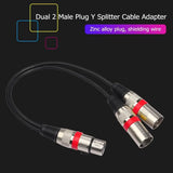 30cm 3Pin XLR Female Jack to Dual 2 Male Plug Adapter Cable Microphone Splitter Cord for Mic Amplifier Speaker Mixer Accessories