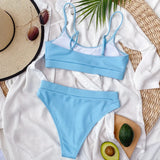 8 Colors Sexy Bikini Women Push Up Swimwear Swimsuit High Waist Solid Bikinis Set Bathing Suit Beach Bikini Female Bikinis Mujer