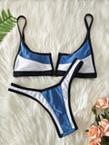 S - XL Splicing V Shaped Thong Bikini Women Swimsuit Female Swimwear Two Pieces Bikini Set Bather Push Up Bathing Suit Swim Lady
