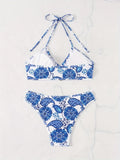 ZTVitality Sexy Print Bikini Set 2025 New Arrival Padded Bra Halter Bandage Swimsuit Women's Swimwear Summer Biquini Beachwear