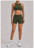 Women's Nude Yoga Sets Sports Cross Beauty Back Bra Hip-lifting Slim Fit Shorts Suits Running Fitness Workout Gym Sets