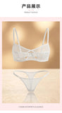French Style Sexy Embroidered Transparent Underwear Set V-Neck Design Anti-Sagging Breathable Bra And Panties Ensemble