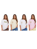 Women Oversized Short Sleeve T-shirt Sparkle Shell Embroidery Loose Shirts Summer Daily Casual Baggy Tops