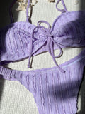 Wrinkled Crinkled Tie Knotted Bikini Women Swimwear Female Swimsuit Two-pieces Bikini Set Brazilian Bathing Suit Swim Beach Wear