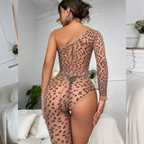 New Women's Single Leg Socks Leopard Print Tights Plus Size Body Stockings Sexy Ladies Lingerie Fashion Hot Costume Underwear