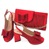 Doershow Lastest Italian Design Fashion Style Ladies Shoes with Matching Bag Set 2024 Nigerian Shoes and Bag Set HTY1-9