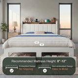 HOOMIC Bed Frame With Storage Drawers, Shelves, And LED Lighting