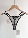 French Style Lace Underwear Set | Sexy Dotted Mesh Bra & Thong for Large Bust, Ultra Thin Slimming Anti Sag Lingerie MOYISU S-XL