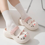 2025 New Cute Cartoon Slippers For Women Fashion Clogs Anti-slip Summer Shoes Girls Street Sandals 2 Way Wear Beach Slides