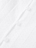 Women Summer White Dress Trim Off Shoulder Short Sleeve Button-up A-line Mini Dresses for Daily Office Party