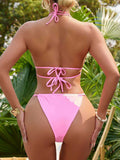 2025 Halter Luxury Rhinestone Diamond Bikini Female Swimsuit Women Swimwear Two-pieces Bikini Set Bather Bathing Suit Swim Lady