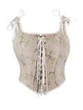 New French oil painting retro shoulder strap vest corset waist abdomen chest support palace corset